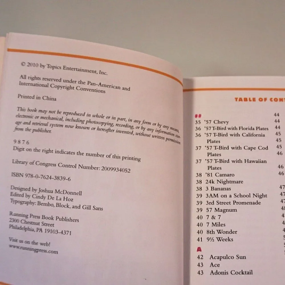 Big Bad-Ass Book of Cocktails 1500 Recipes to Mix It Up! 2010 PB Running Press